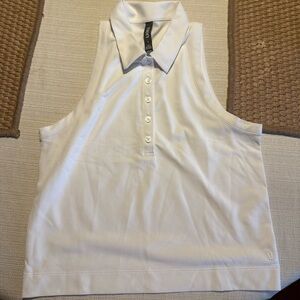 Vuori White Sleeveless Polo Tank Top